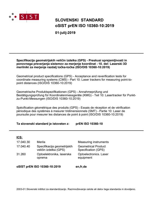 prEN ISO 10360-10:2019 - BARVE