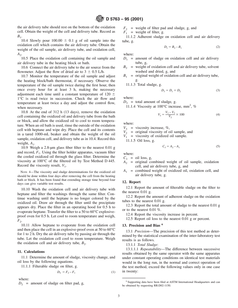 ASTM D5763-95(2001) - Standard Test Method for Oxidation and Thermal Stability Characteristics of Gear Oils Using Universal Glassware