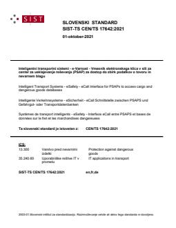 SIST-TS CEN/TS 17642:2021 - BARVE - Page 1 preview