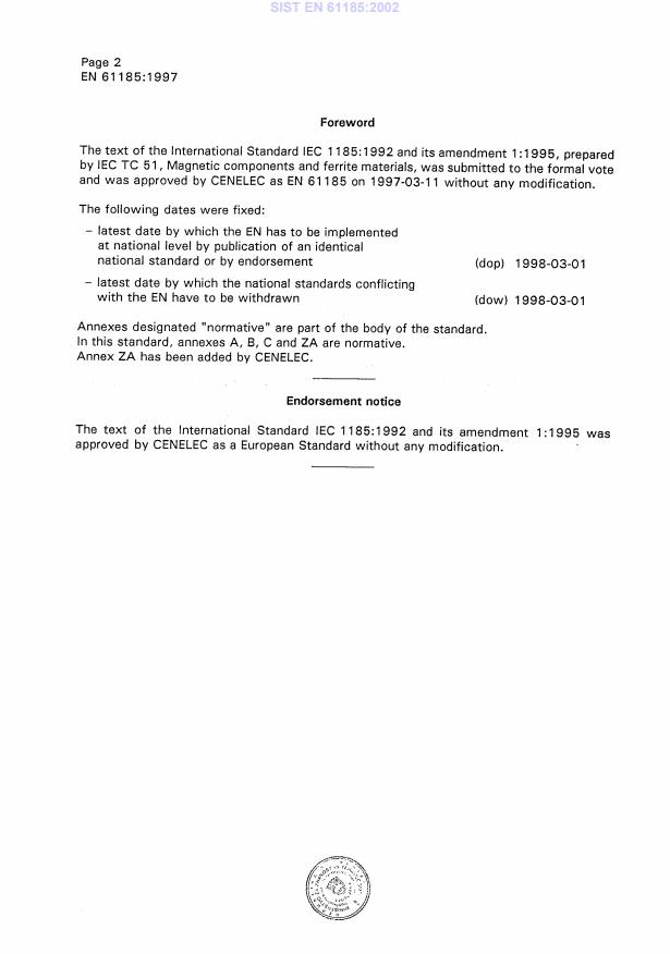 EN 61185:1997 EN 61185:2002 - Page 4 preview