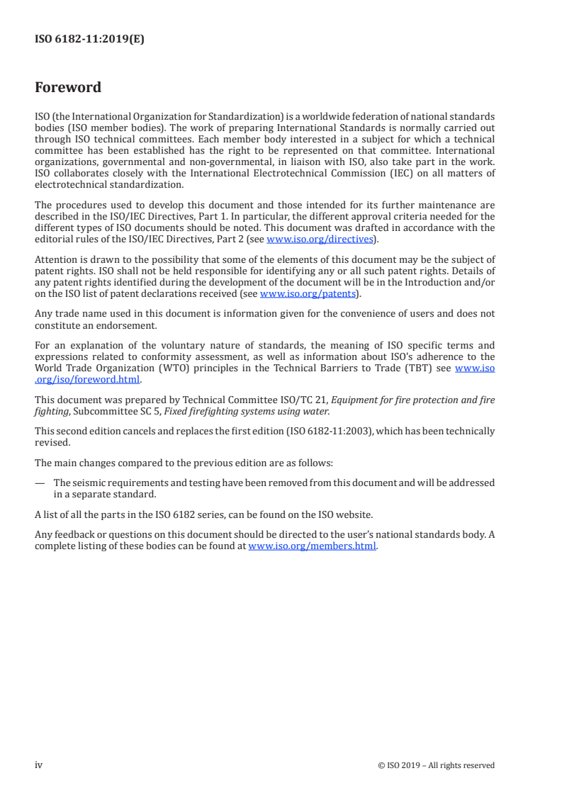 ISO 6182-11:2019 ISO 6182-11:2019 - Fire protection — Automatic sprinkler systems — Part 11: Requirements and test methods for pipe hangers
Released:5/29/2019 - Page 4 preview
