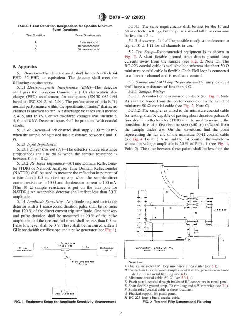 ASTM B878-97(2009) - Standard Test Method for Nanosecond Event Detection for Electrical Contacts and Connectors