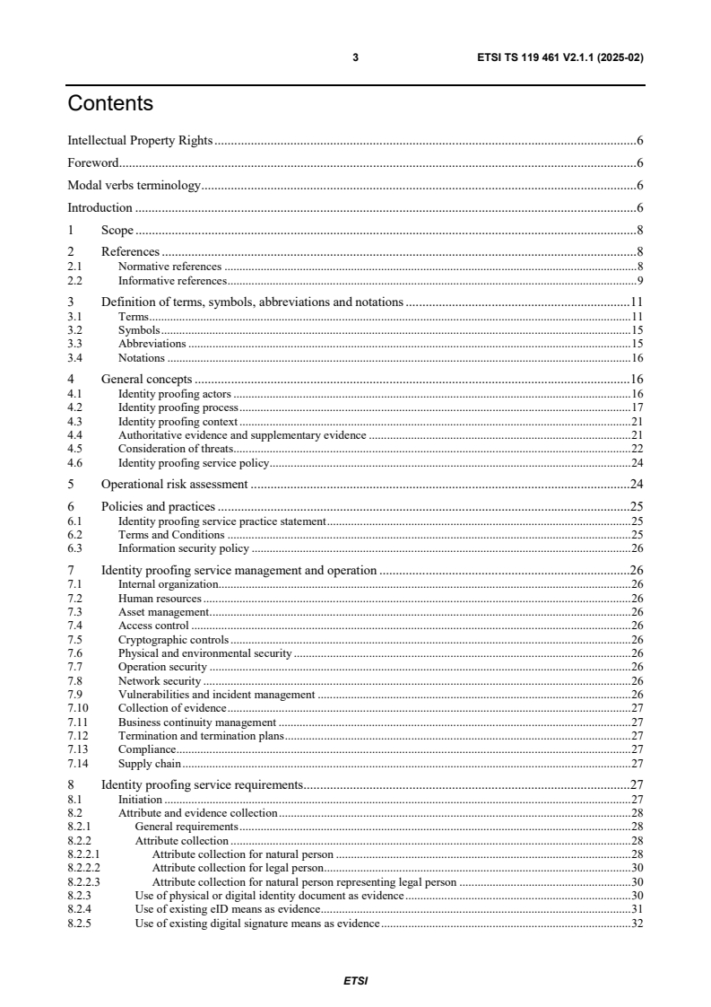 ETSI TS 119 461 V2.1.1 (2025-02) - Electronic Signatures and Trust Infrastructures (ESI); Policy and security requirements for trust service components providing identity proofing of trust service subjects