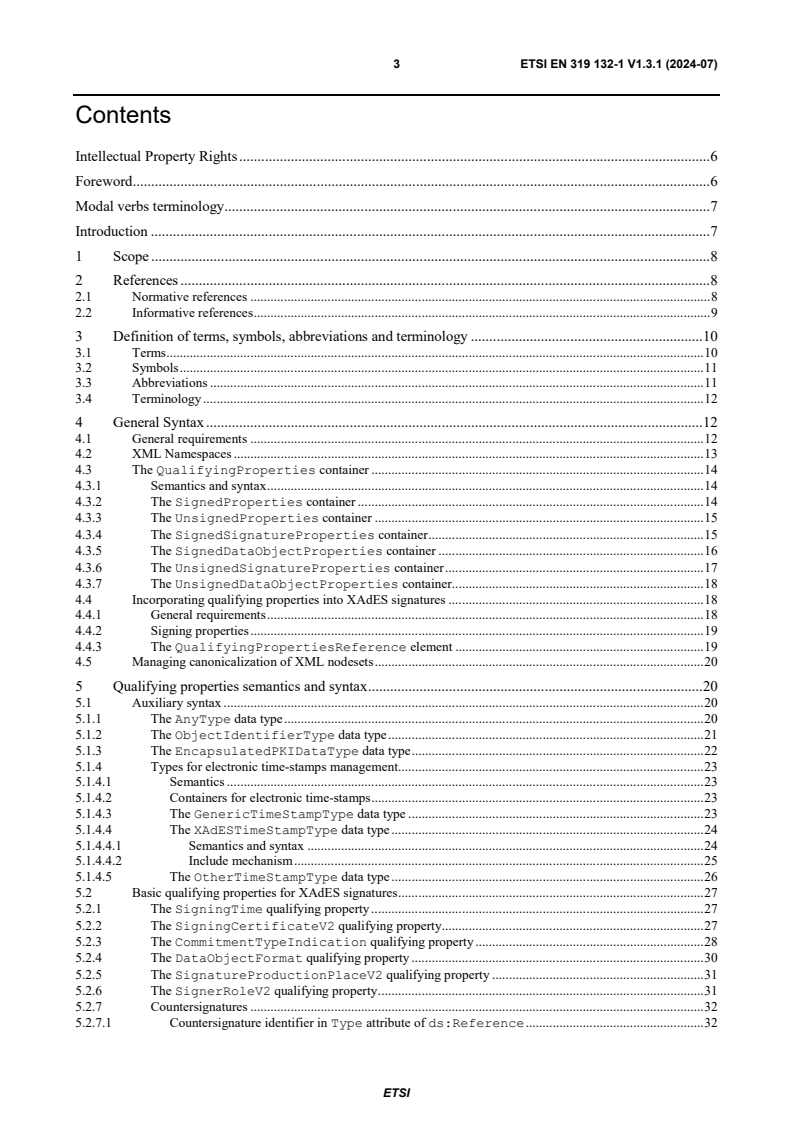 ETSI EN 319 132-1 V1.3.1 (2024-07) - Electronic Signatures and Trust Infrastructures (ESI); XAdES digital signatures; Part 1: Building blocks and XAdES baseline signatures