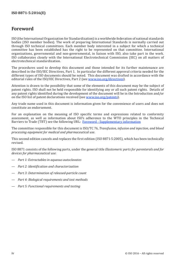 ISO 8871-5:2016 ISO 8871-5:2016 - Elastomeric parts for parenterals and for devices for pharmaceutical use - Page 4 preview
