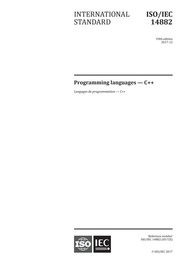 ISO/IEC 14882:2017 - Programming languages -- C++