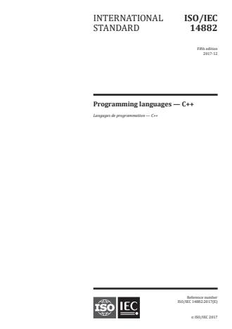ISO/IEC 14882:2017 - Programming languages -- C++