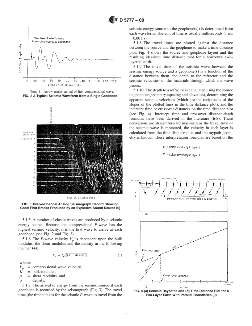 ASTM D5777-00 - Standard Guide for Using the Seismic Refraction Method for Subsurface Investigation