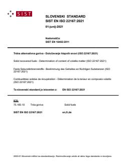 SIST EN ISO 22167:2021 - Page 1 preview