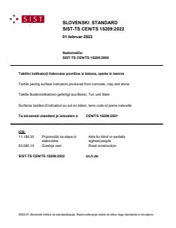 SIST-TS CEN/TS 15209:2022 - Page 1 preview