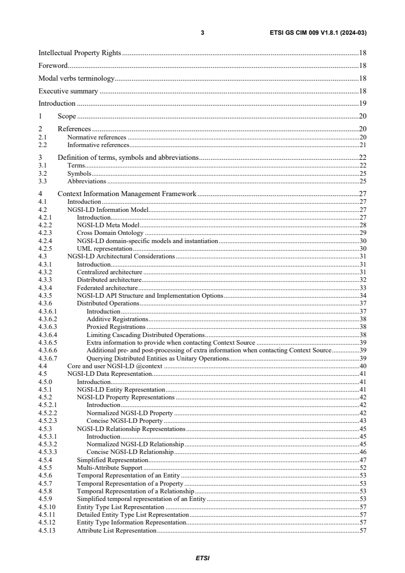 ETSI GS CIM 009 V1.8.1 (2024-03) - Context Information Management (CIM); NGSI-LD API