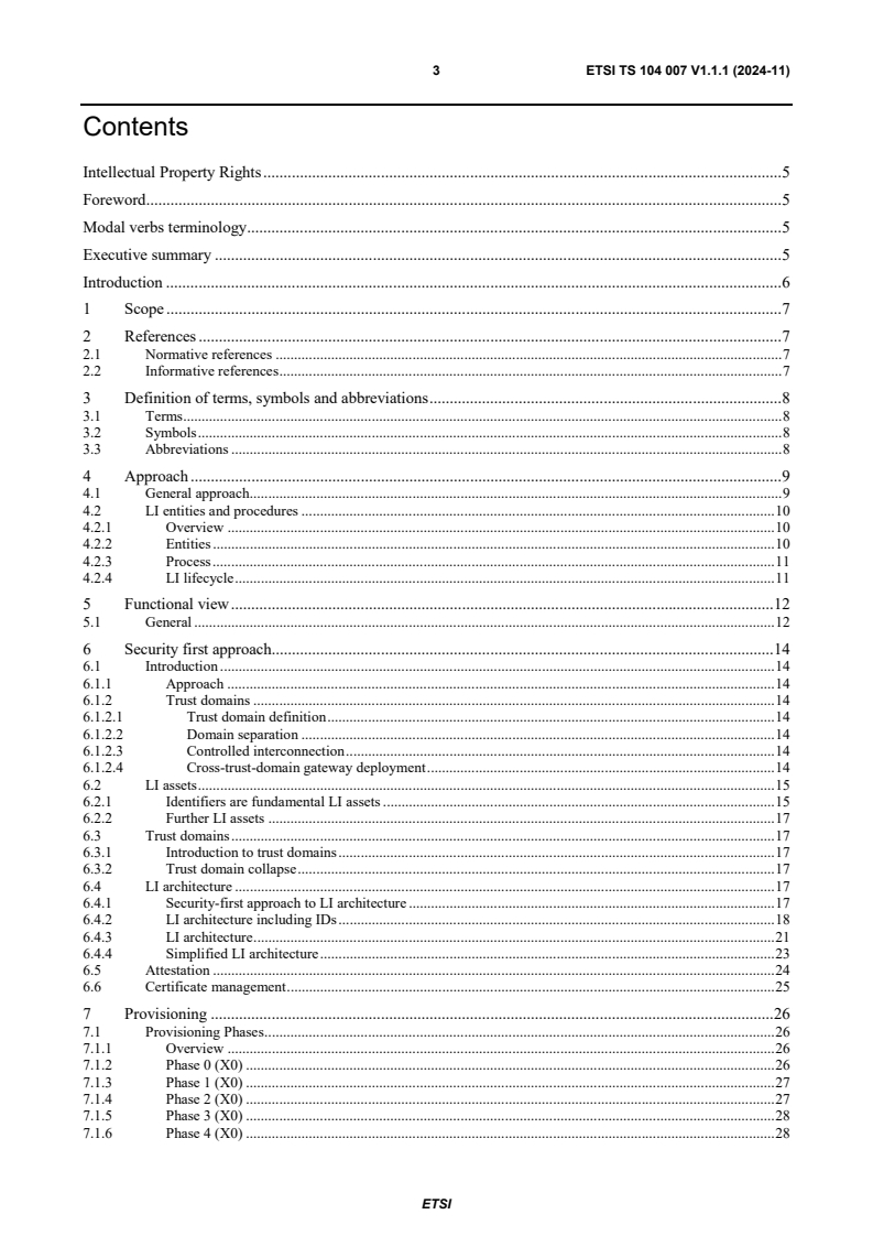 ETSI TS 104 007 V1.1.1 (2024-11) ETSI TS 104 007 V1.1.1 (2024-11) - Lawful Interception (LI); Lawful Interception Architecture