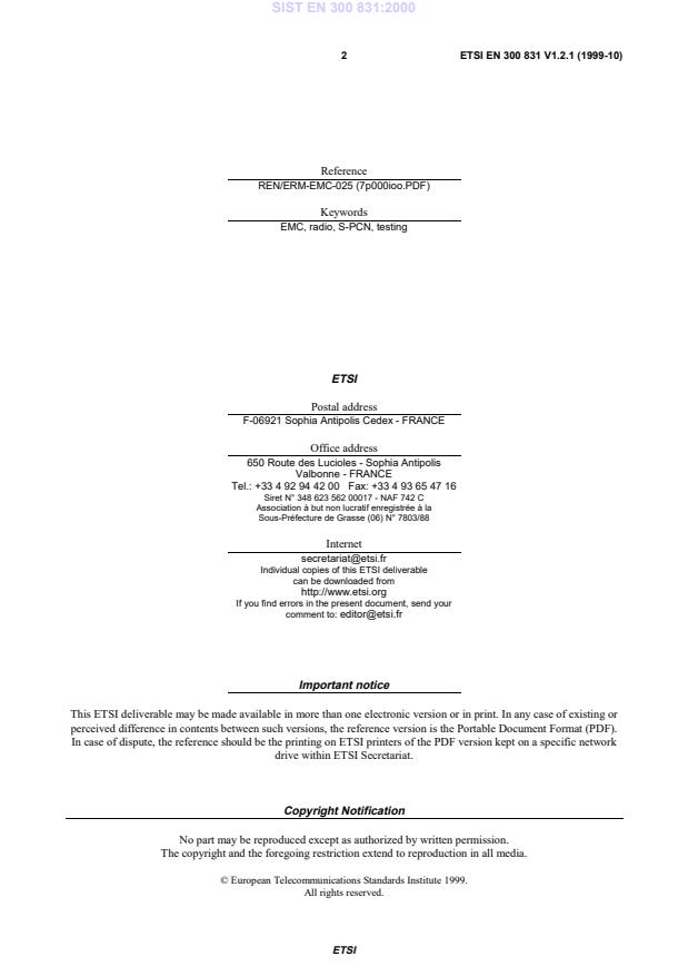 SIST EN 300 831:2000 SIST EN 300 831:2000 - Page 4 preview