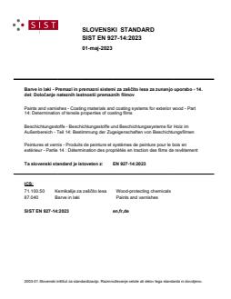 SIST EN 927-14:2023 SIST EN 927-14:2023 - Page 1 preview