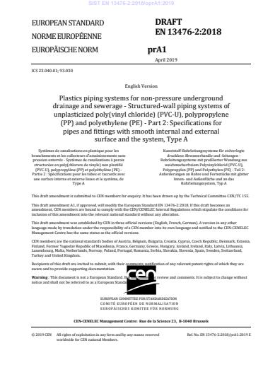 EN 13476-2:2018/prA1 EN 13476-2:2018/oprA1:2019 - Page 4 preview