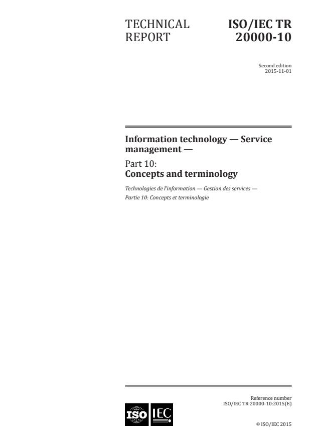 ISO/IEC TR 20000-10:2015 - Information technology -- Service management
