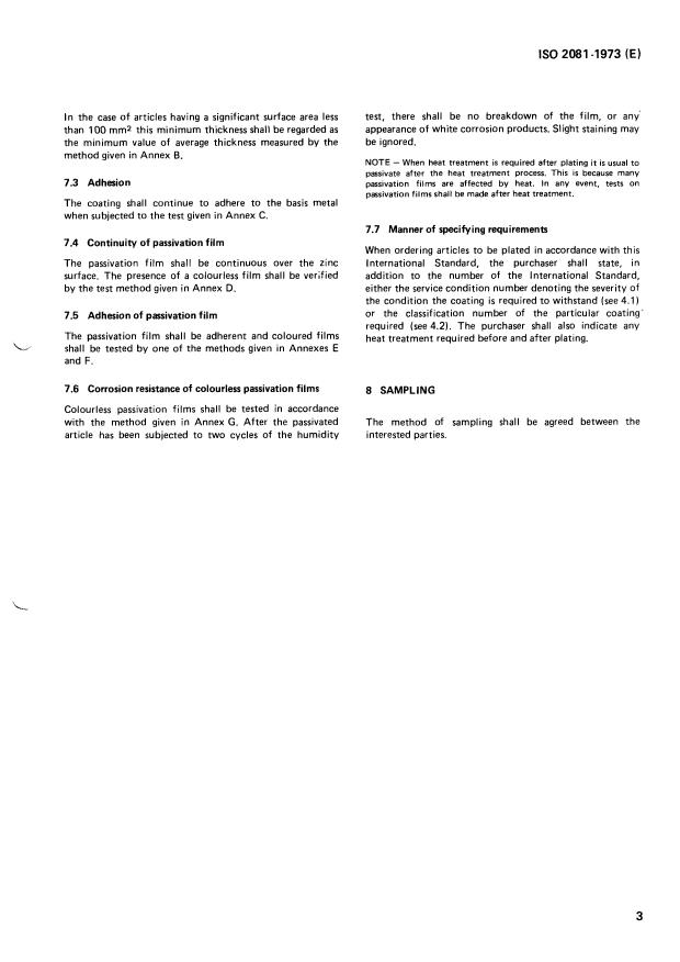 ISO 2081:1973 - Metallic coatings -- Electroplated coatings of zinc on iron or steel