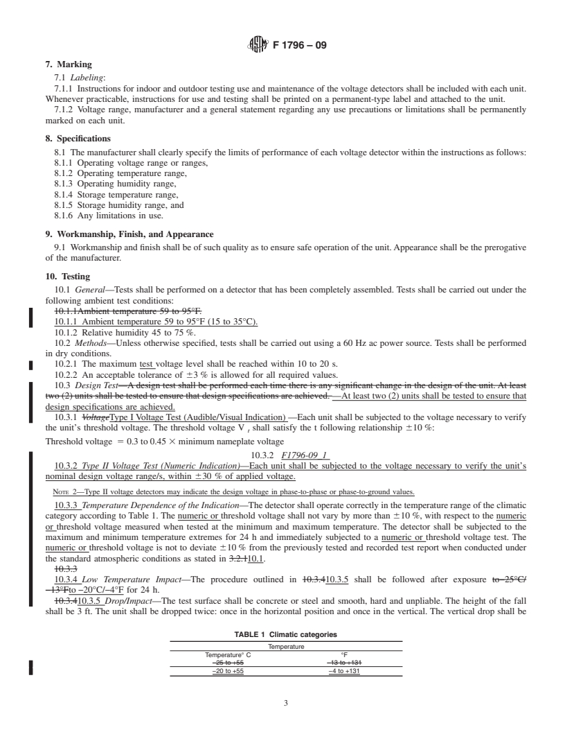 REDLINE ASTM F1796-09 - Standard Specification for High Voltage Detectors&#8212;Part 1 Capacitive Type to be Used for Voltages Exceeding 600 Volts AC