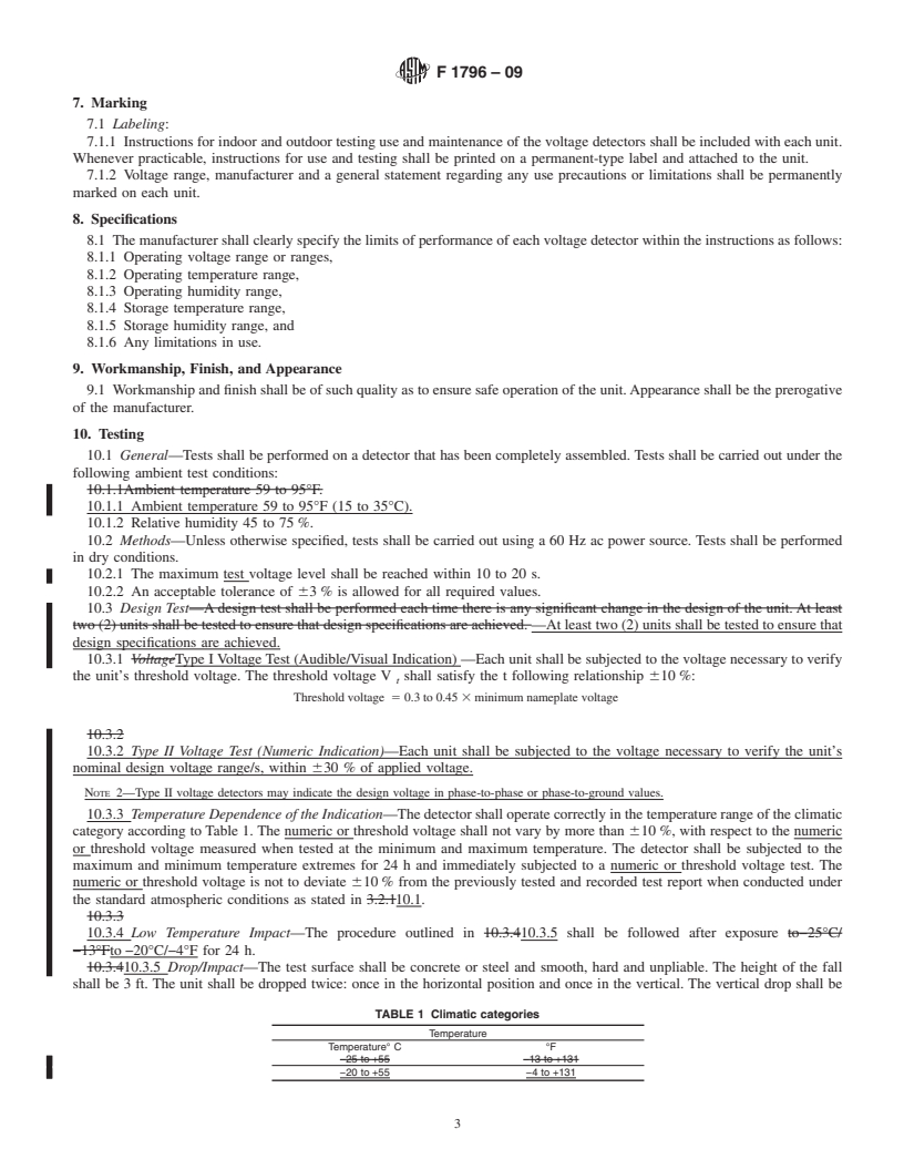 REDLINE ASTM F1796-09 - Standard Specification for High Voltage Detectors&#8212;Part 1 Capacitive Type to be Used for Voltages Exceeding 600 Volts AC