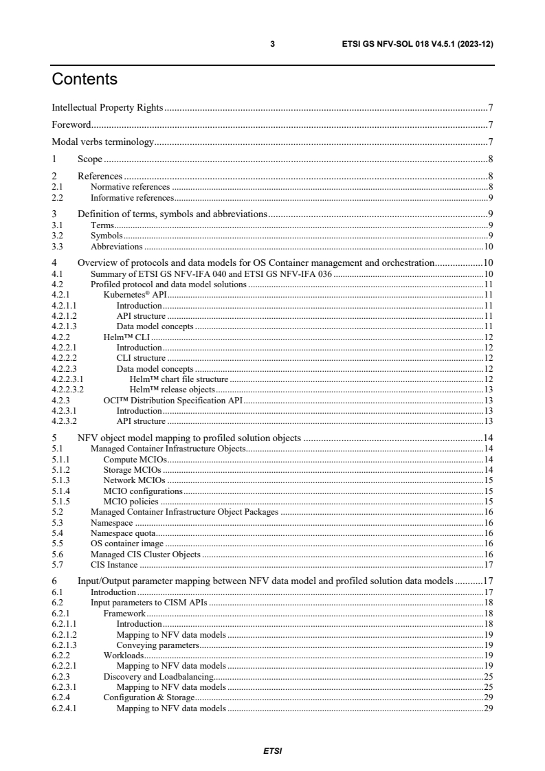ETSI GS NFV-SOL 018 V4.5.1 (2023-12) - Network Functions Virtualisation (NFV) Release 4; Protocols and Data Models; Profiling specification of protocol and data model solutions for OS Container management and orchestration
