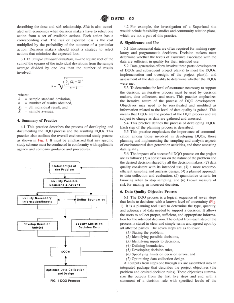 ASTM D5792-02 - Standard Practice for Generation of Environmental Data Related to Waste Management Activities:  Development of Data Quality Objectives