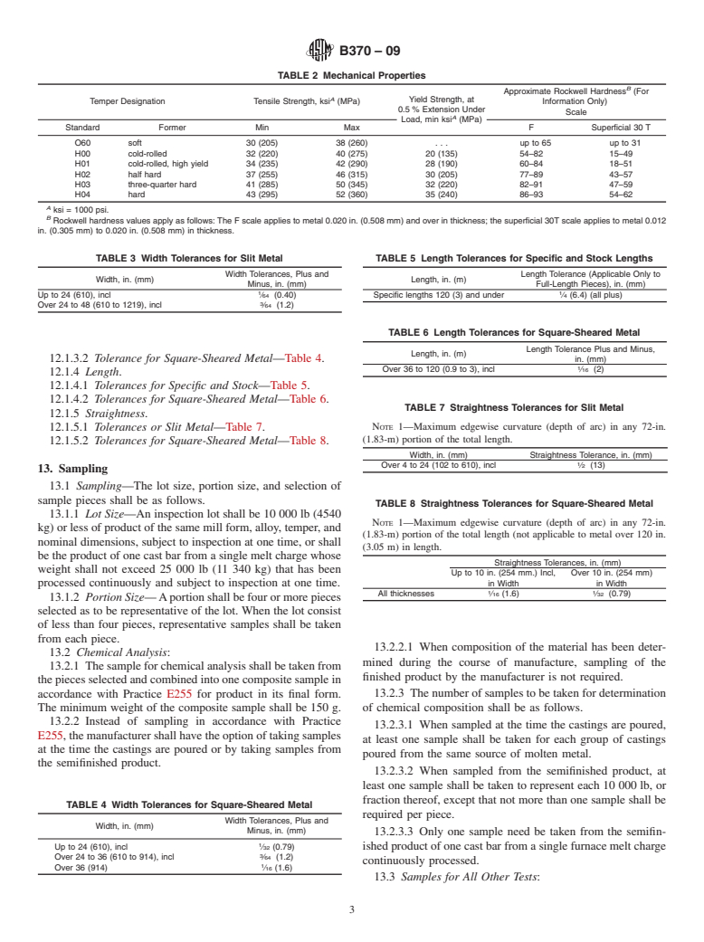 ASTM B370-09 - Standard Specification for Copper Sheet and Strip for Building Construction