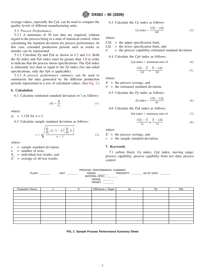 ASTM D4583-95(2009) - Standard Practice for Carbon Black&#8212;Calculation of Process Indexes From an Analysis of Process Control Data