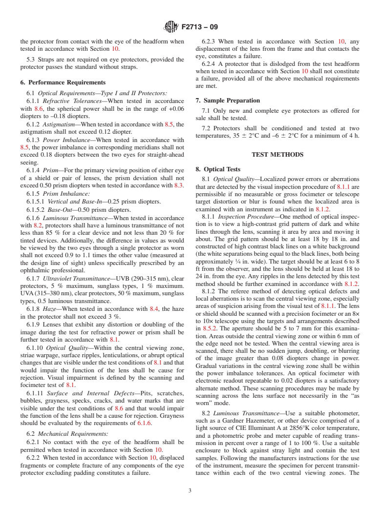 ASTM F2713-09 - Standard Specification for Eye Protectors for Field Hockey