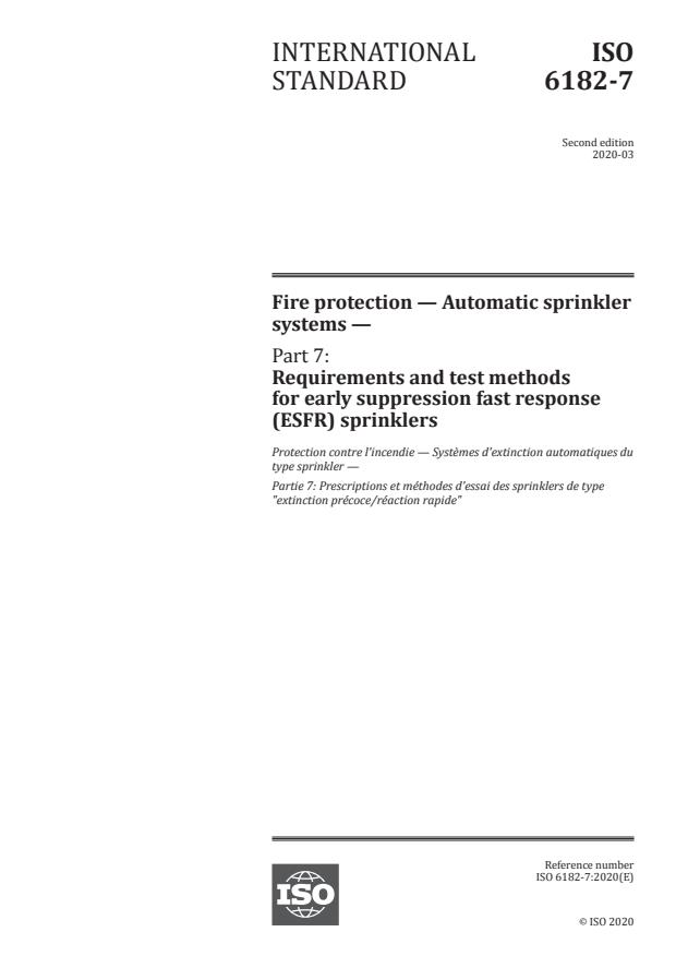 ISO 6182-7:2020 - Fire protection -- Automatic sprinkler systems