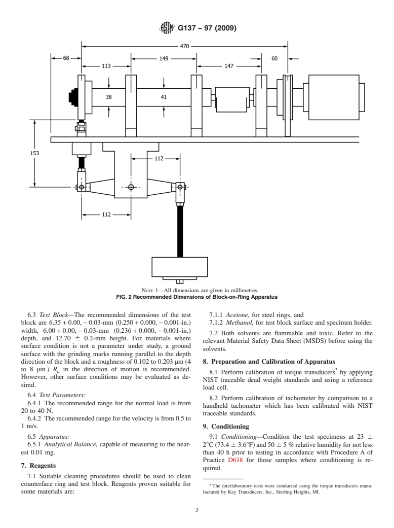 ASTM G137-97(2009) - Standard Test Method for Ranking Resistance of Plastic Materials to Sliding Wear Using a Block-On-Ring Configuration