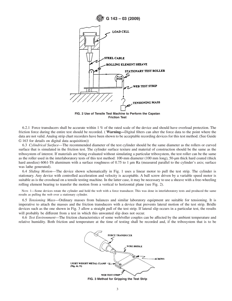 REDLINE ASTM G143-03(2009) - Standard Test Method for Measurement of Web/Roller Friction Characteristics