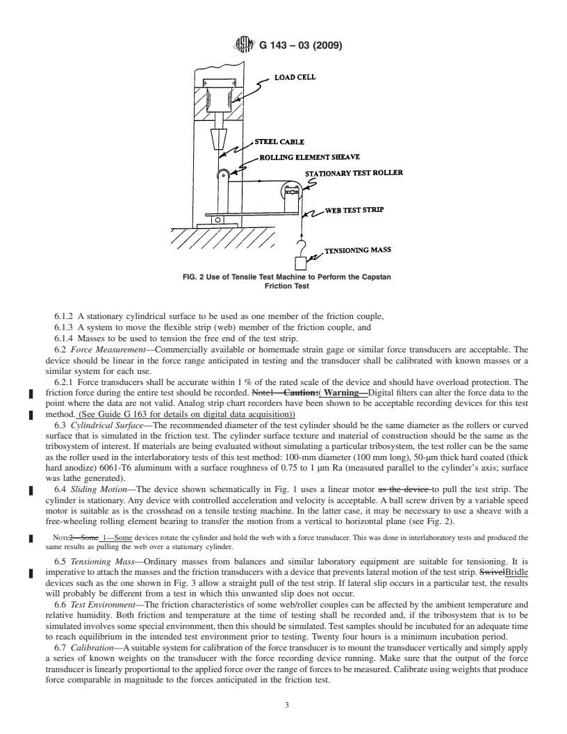 REDLINE ASTM G143-03(2009) - Standard Test Method for Measurement of Web/Roller Friction Characteristics