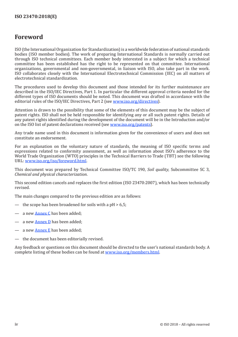 ISO 23470:2018 ISO 23470:2018 - Soil quality — Determination of effective cation exchange capacity (CEC) and exchangeable cations using a hexamminecobalt(III)chloride solution
Released:9/5/2018 - Page 4 preview