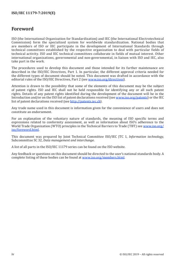 ISO/IEC 11179-7:2019 ISO/IEC 11179-7:2019 - Information technology -- Metadata registries (MDR) - Page 4 preview