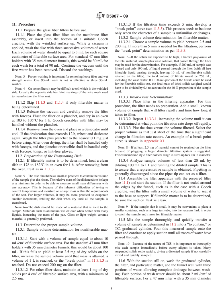 ASTM D5907-09 - Standard Test Method for Filterable and Nonfilterable Matter in Water