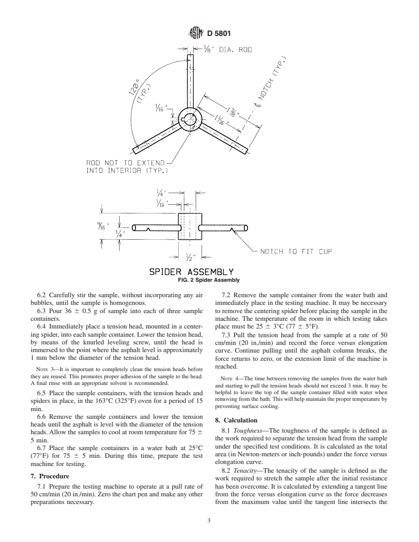 ASTM D5801-95(2001) - Standard Test Method for Toughness and Tenacity of Bituminous Materials