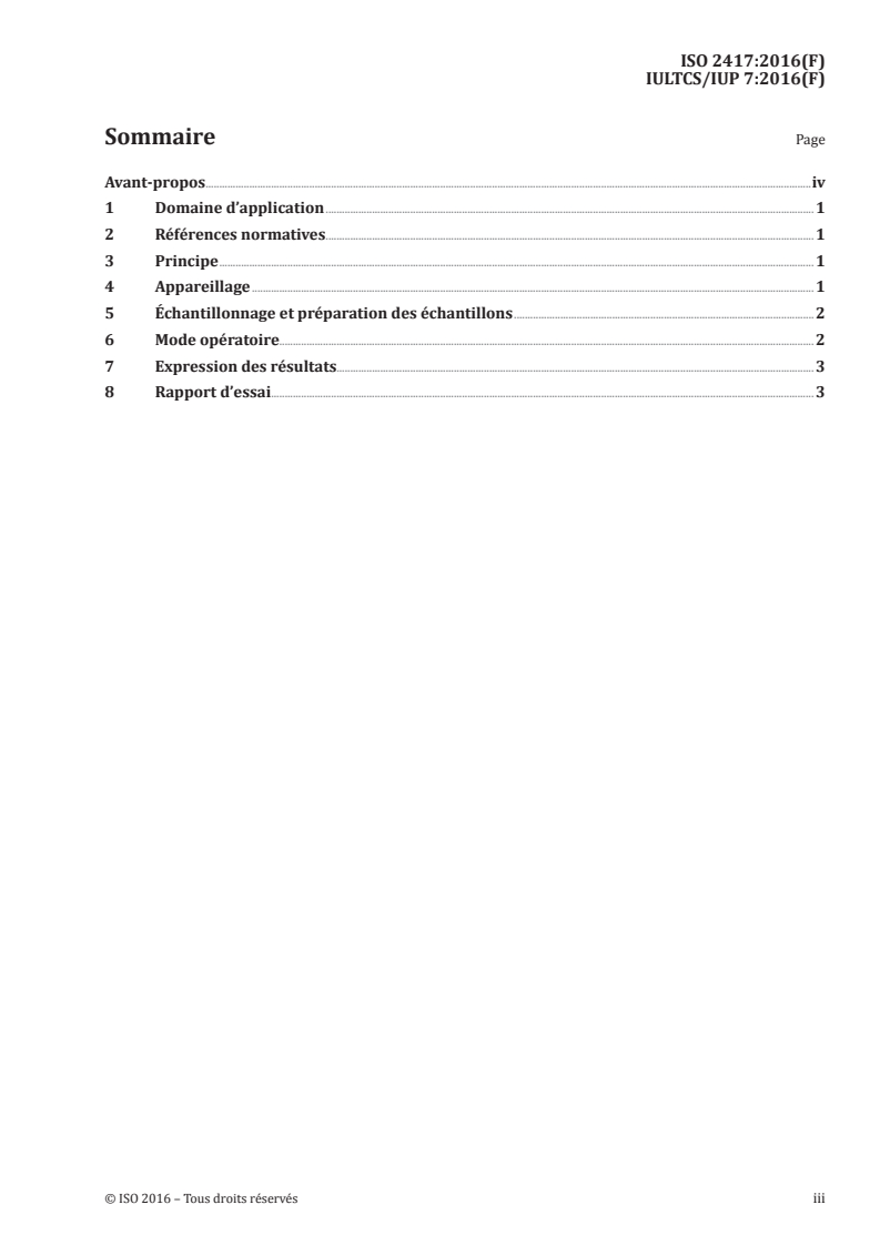 ISO 2417:2016 ISO 2417:2016 - Cuir — Essais physiques et mécaniques — Détermination de l'absorption statique d'eau
Released:2/15/2016