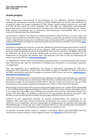 ISO 2589:2016 ISO 2589:2016 - Cuir -- Essais physiques et mécaniques -- Détermination de l'épaisseur - Page 4 preview