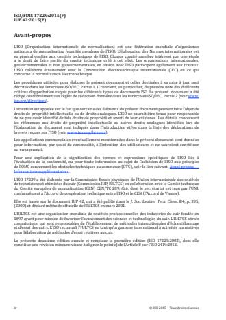 ISO 17229:2016 ISO 17229:2016 - Cuir -- Essais physiques et mécaniques -- Détermination de l'absorption de vapeur d'eau - Page 4 preview