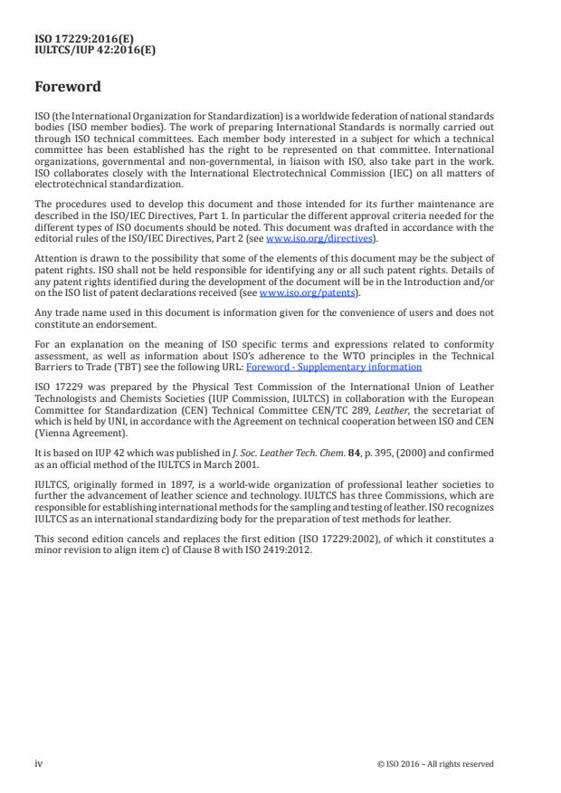 ISO 17229:2016 ISO 17229:2016 - Leather -- Physical and mechanical tests -- Determination of water vapour absorption - Page 4 preview
