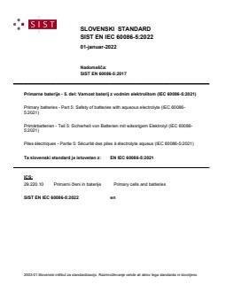 SIST EN IEC 60086-5:2022 SIST EN IEC 60086-5:2022 - BARVE - Page 1 preview