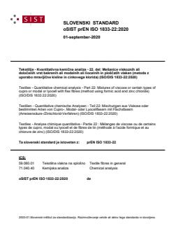 prEN ISO 1833-22:2020 - Page 1 preview