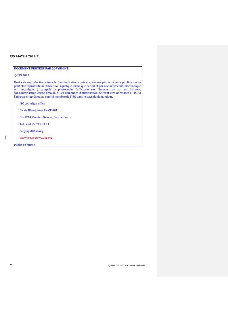 ISO 24678-2:2022 REDLINE ISO 24678-2:2022 - Fire safety engineering — Requirements governing algebraic formulae — Part 2: Fire plume
Released:5. 09. 2022 - Page 2 preview