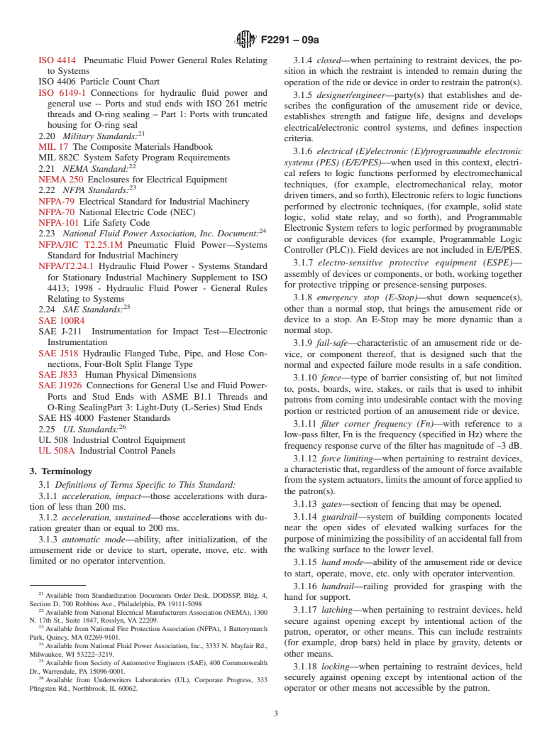 ASTM F2291-09a - Standard Practice for Design of Amusement Rides and Devices