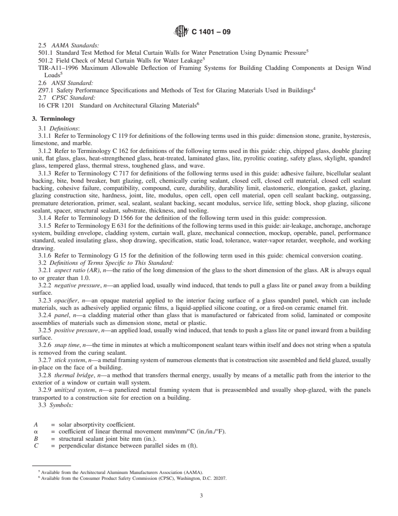 REDLINE ASTM C1401-09 - Standard Guide for Structural Sealant Glazing