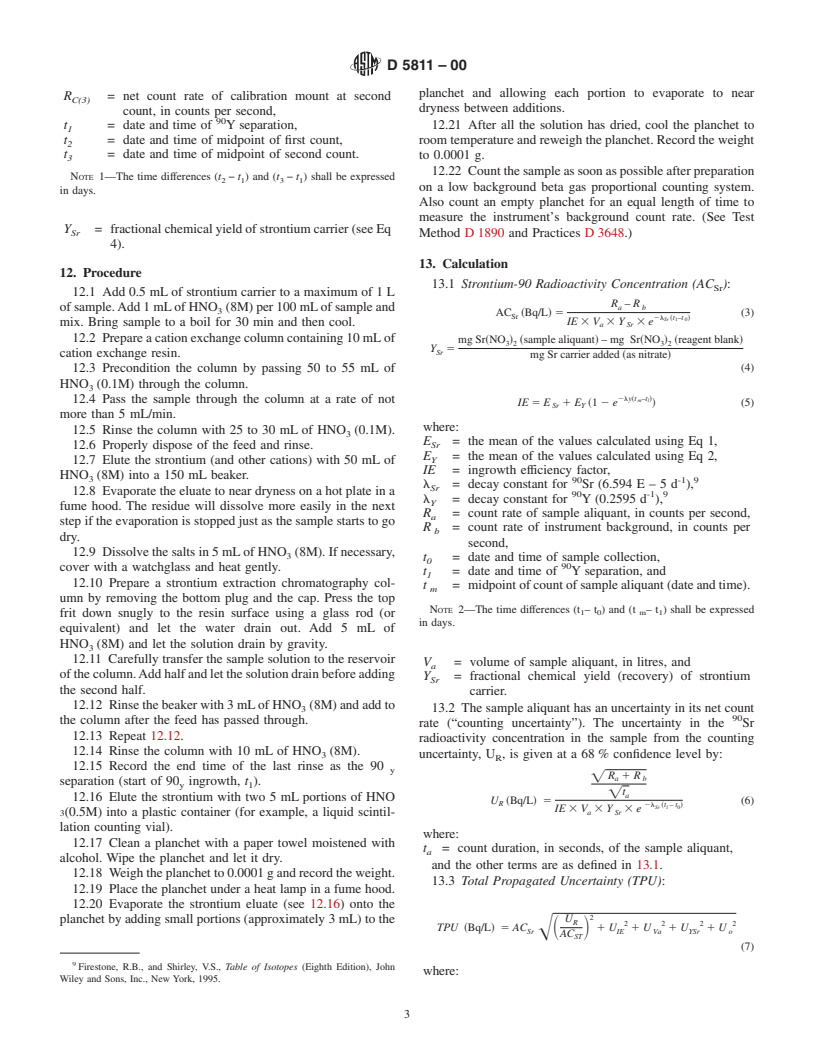 ASTM D5811-00 - Standard Test Method for Strontium-90 in Water