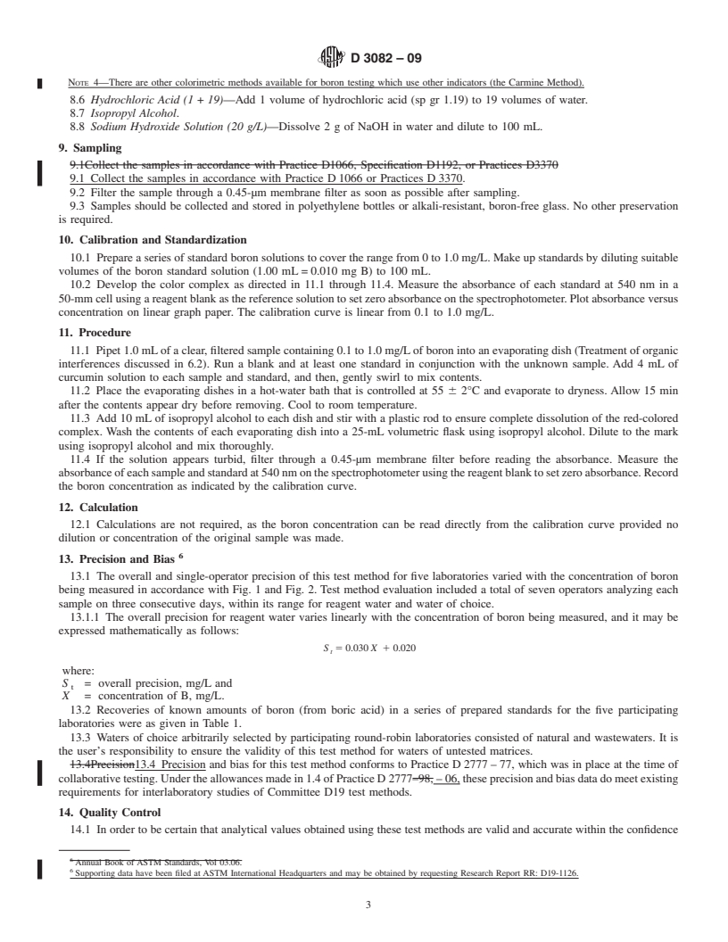 REDLINE ASTM D3082-09 - Standard Test Method for  Boron in Water