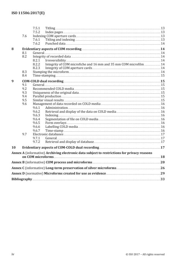 ISO 11506:2017 ISO 11506:2017 - Document management applications -- Archiving of electronic data -- Computer output microform (COM)/Computer output laser disc (COLD) - Page 4 preview