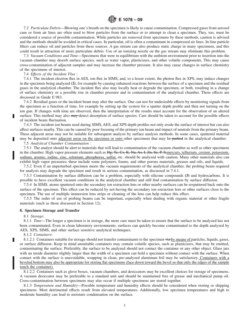 REDLINE ASTM E1078-09 - Standard Guide for  Specimen Preparation and Mounting in Surface Analysis