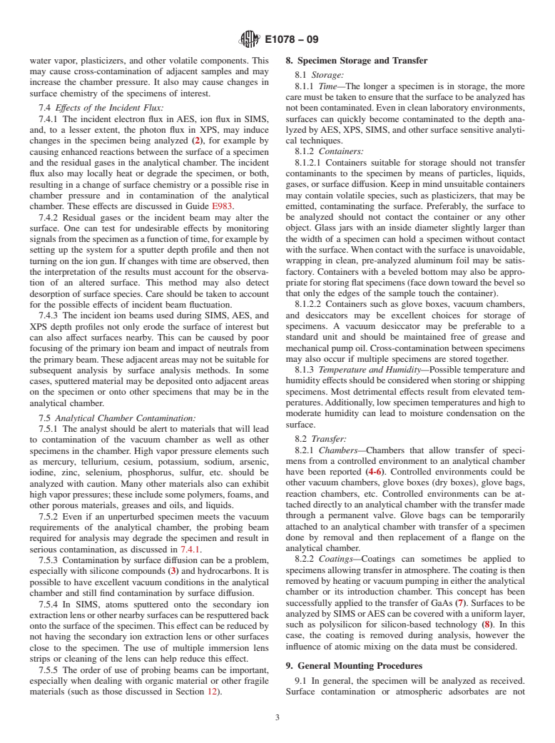 ASTM E1078-09 - Standard Guide for  Specimen Preparation and Mounting in Surface Analysis